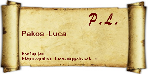 Pakos Luca névjegykártya